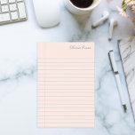 Personalized Lined School Notebook Paper Pink Post-it Notes<br><div class="desc">Your Name editable text on a vintage style lined paper stickie pad.  Click "Customize it" to change font and colors.</div>