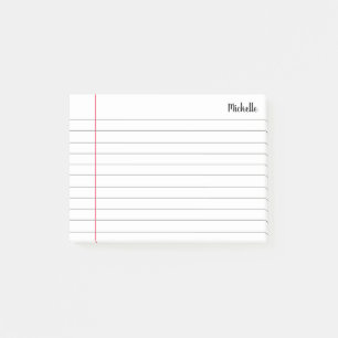  Personalized Lined School Notebook Paper Post-it Notes