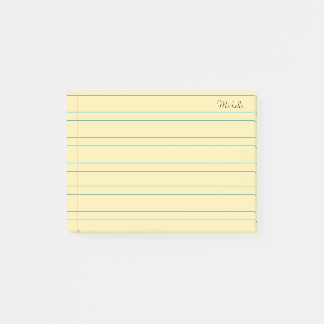  Personalized Lined School Notebook Paper Post-it Notes (Front)