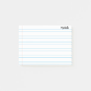  Personalized Lined School Notebook Paper Post-it Notes