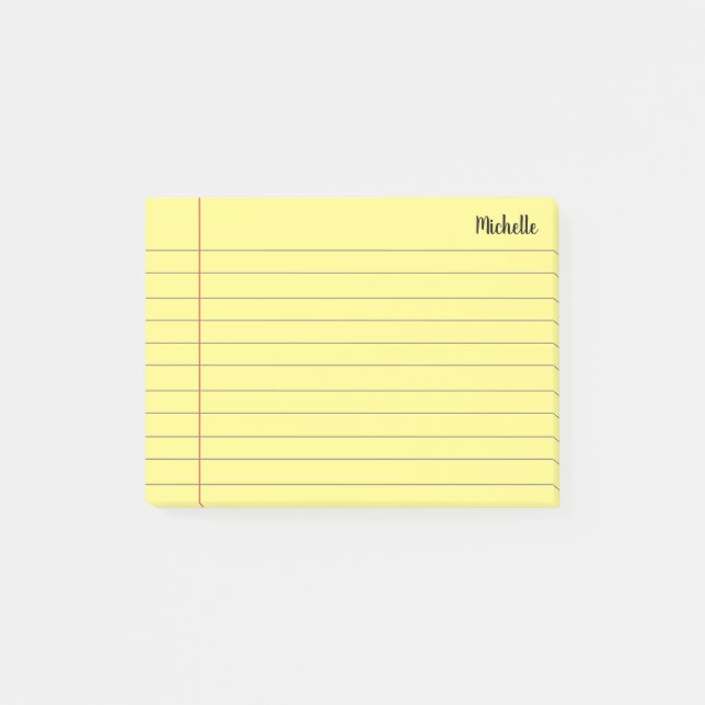  Personalized Lined School Notebook Paper Post-it Notes (Front)