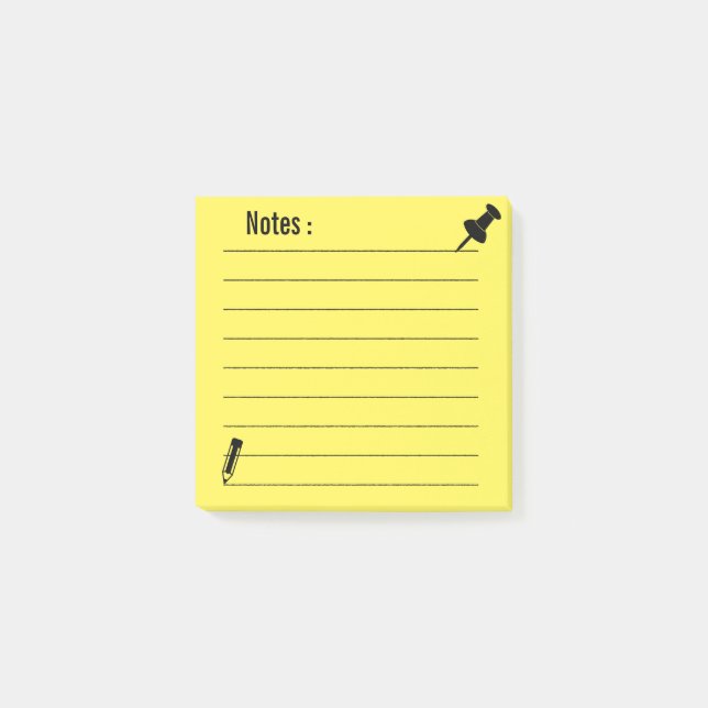 Personalized Lined School Yellow Notes (Front)