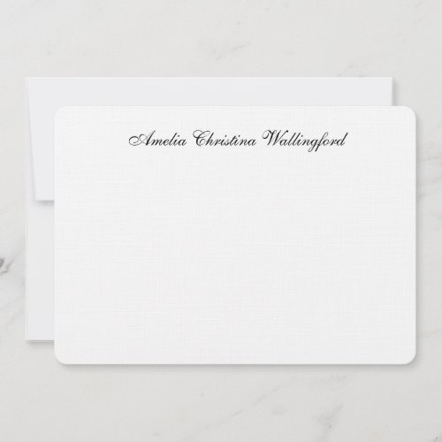 Personalized Linen Flat Note Card