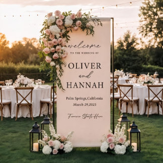 Personalized Linen Wedding Banner | Custom Fabric
