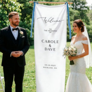 Personalized Linen Wedding Welcome Sign – Custom