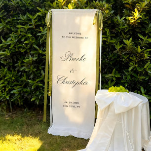 Personalized Linen Welcome Sign – Custom Fabric