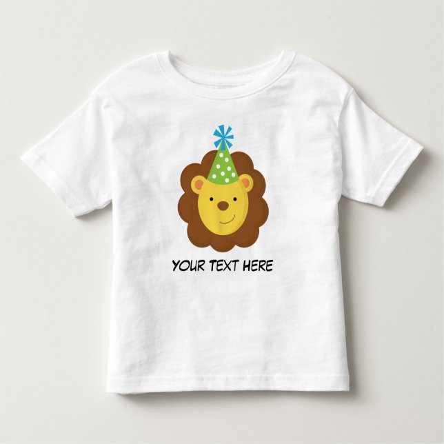 Personalized Lion Birthday T Shirt For Boys (Front)