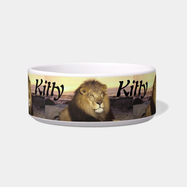 Personalized Lion Cat Dish (Front)