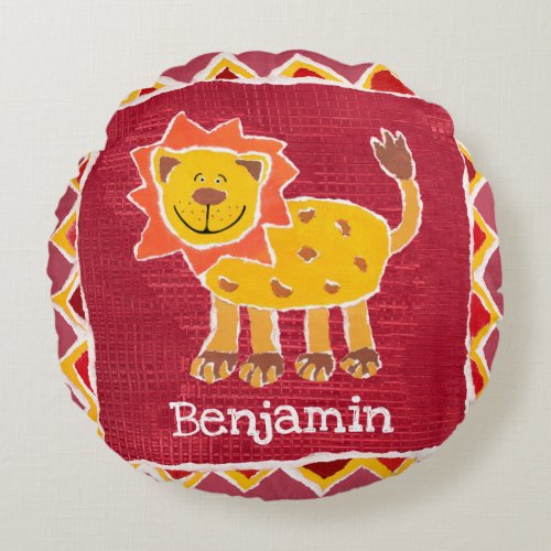 Personalized Lion Collage Print Cushion Pillow