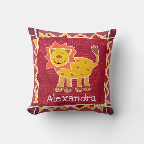 Personalized Lion Collage Print Cushion Pillow