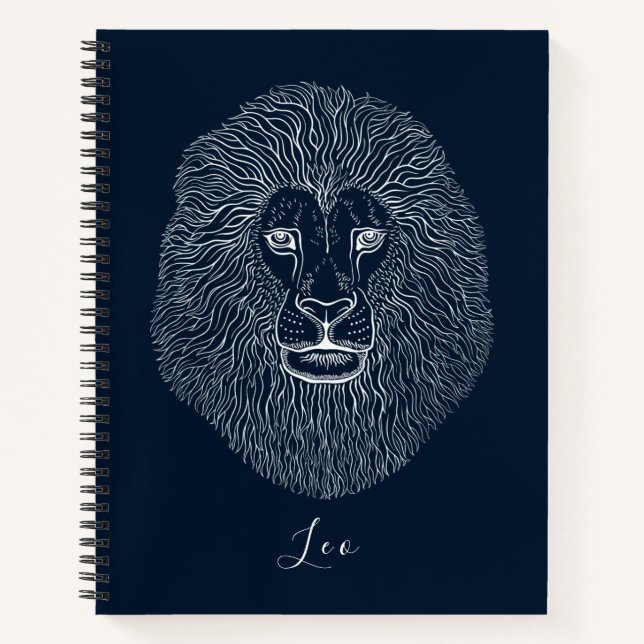 Personalized Lion Head Graphics Notebook (Front)