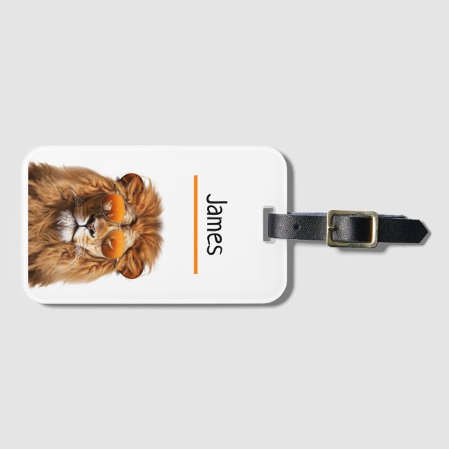 Personalized Lion Luggage Tag (Front Horizontal)