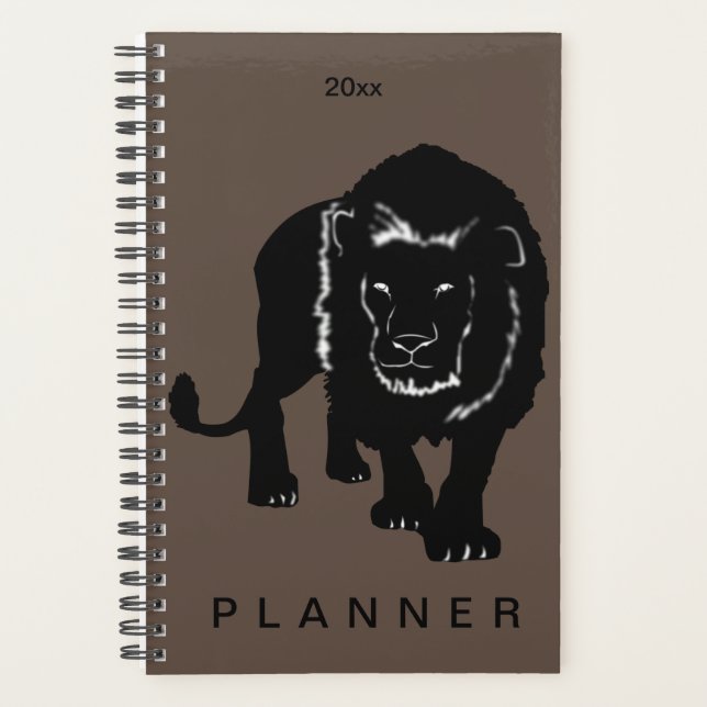 Personalized Lion Planner Custom Color and Year (Front)