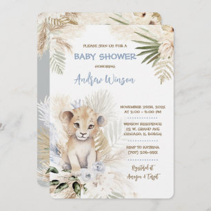 Personalized  Lion Prince Baby Shower Invitation