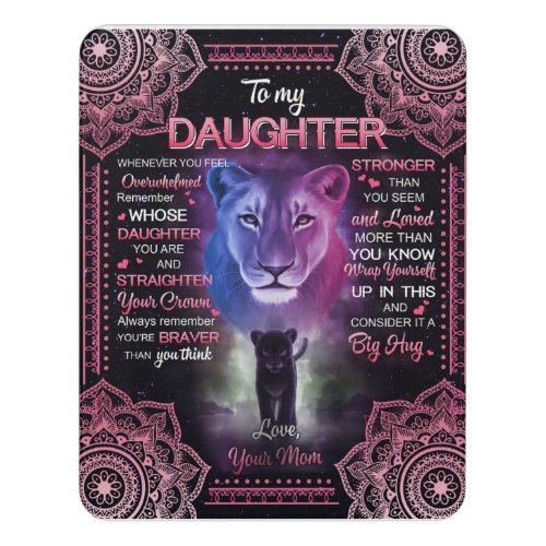 Personalized Lion To My Daughter From Your Mom Door Sign