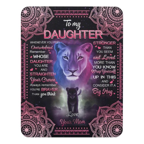 Personalized Lion To My Daughter From Your Mom Door Sign