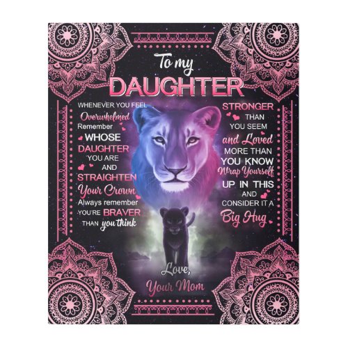 Personalized Lion To My Daughter From Your Mom Metal Print