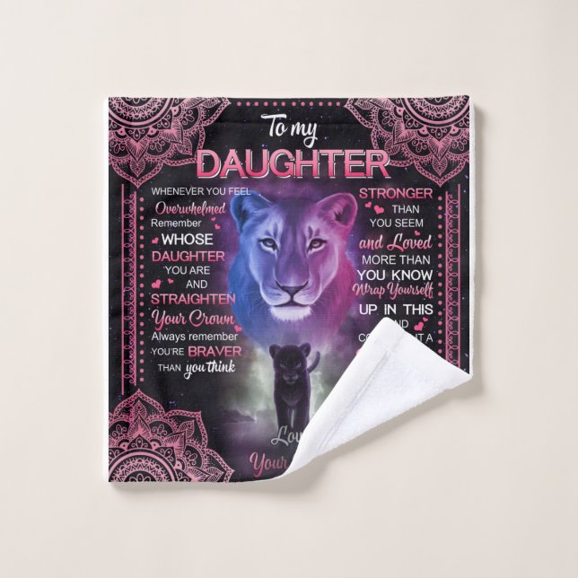 Personalized Lion To My Daughter From Your Mom Wash Cloth (Wash Cloth)