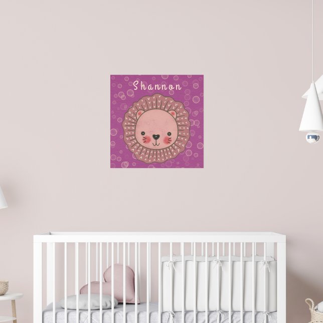 Personalized Lion Wall Art for Kids (Nursery 2)
