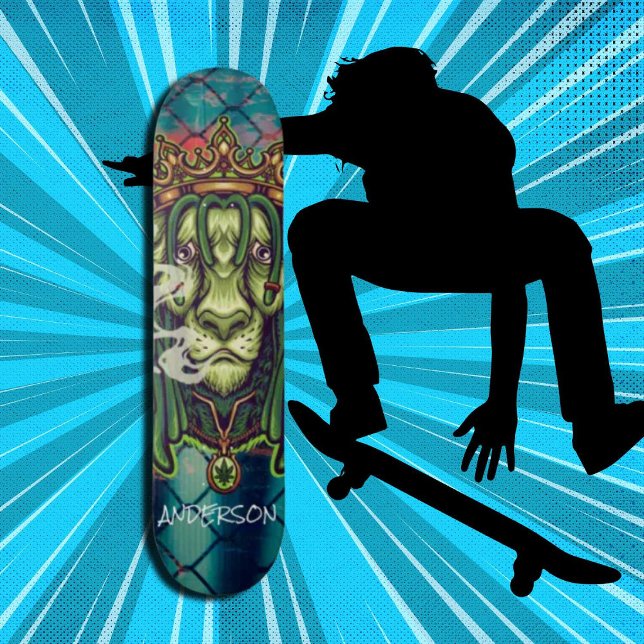 Personalized  LION WEED KING  Skateboard (Original and best online Zazzle skateboard shop- Urban Warrior)