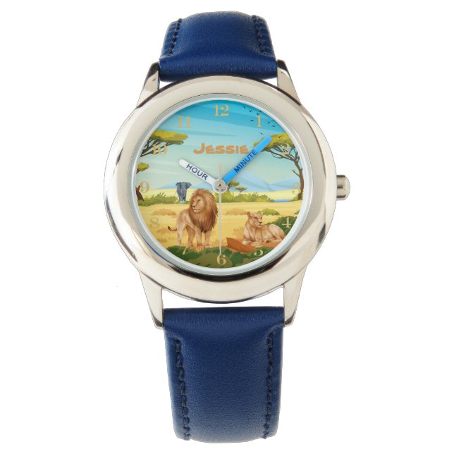 Personalized Lions on the Savannah  Watch (Front)