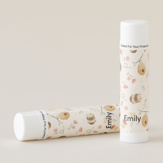 Personalized Lip Balm – Custom Floral Design (Front)