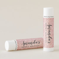 Personalized Lip Balm Party Favor | Rose Gold