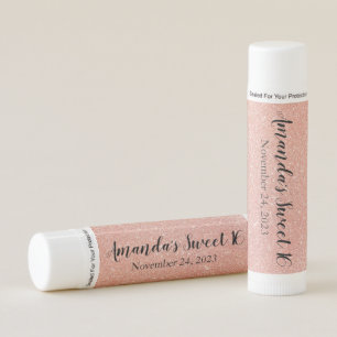 Personalized Lip Balm Party Favor Rose Gold