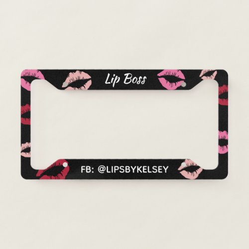 Personalized Lip Boss License Plate Frame