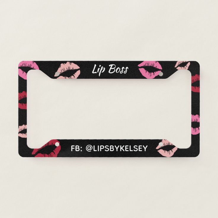 Personalized Lip Boss License Plate Frame Zazzle