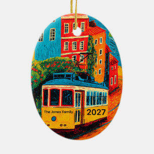 Personalized Lisbon Portugal Travel Ceramic Ornament