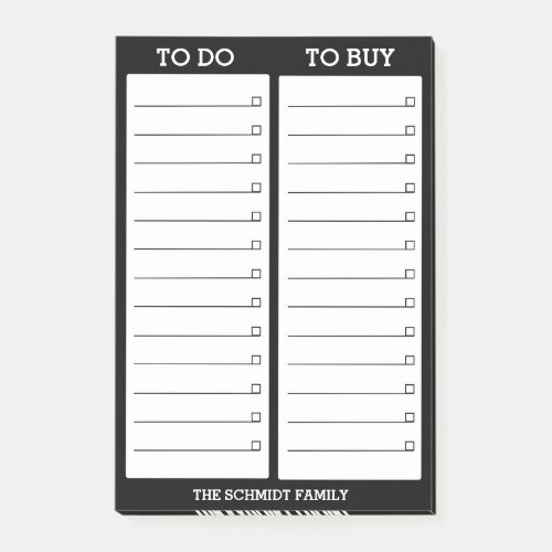 Personalized List_ To Do To Buy _ Black Post_it Notes
