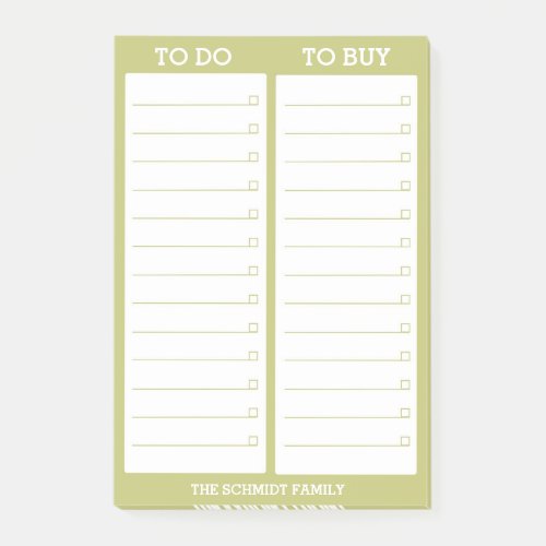 Personalized List _ To Do To Buy _ Green Post_it Notes