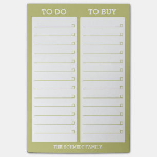 Personalized List - To Do, To Buy - Green Post-it Notes