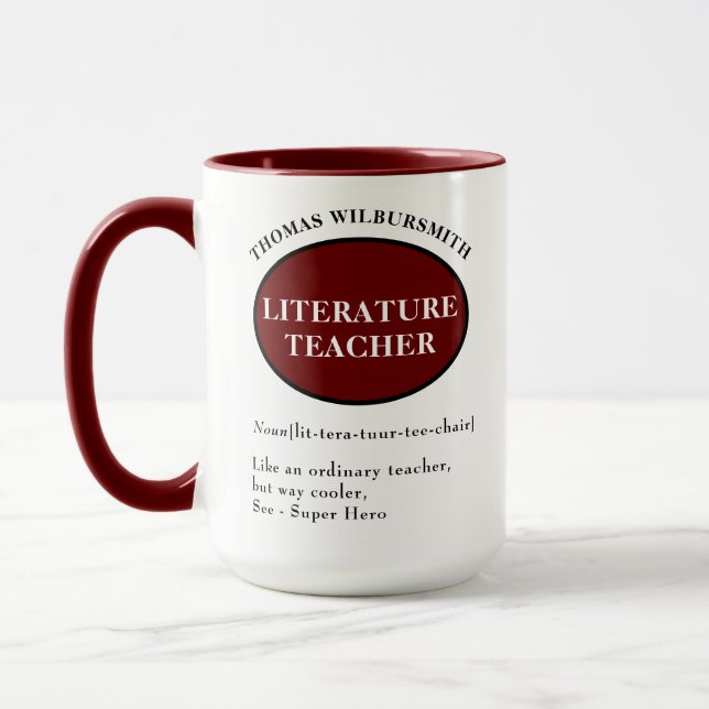 Personalized Literature Teacher Mug (Left)