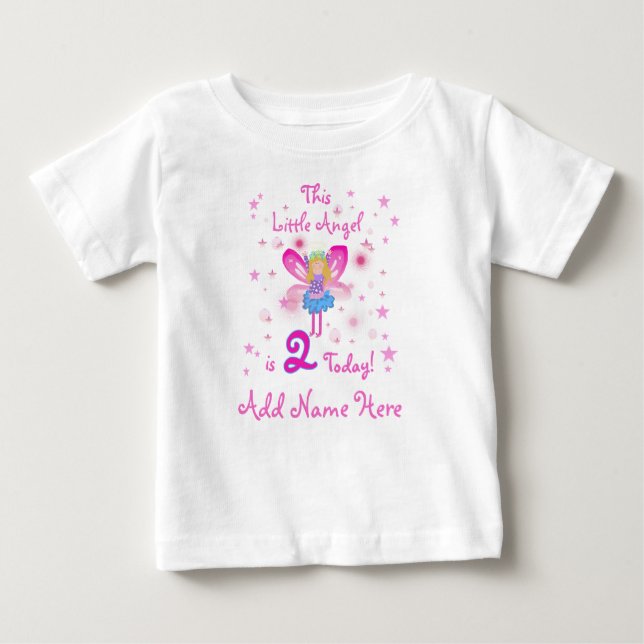 Personalized LIttle Angel 2nd Birthday Tshirt (Front)