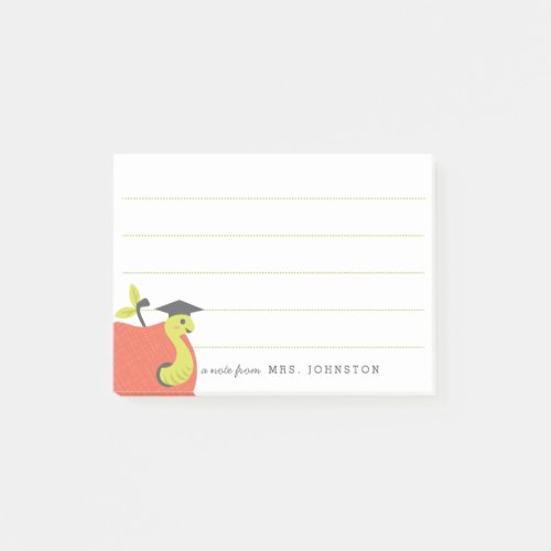Personalized  Little Apple Teacher Stationery Post_it Notes