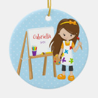 Personalized Little Artist Christmas Ornament