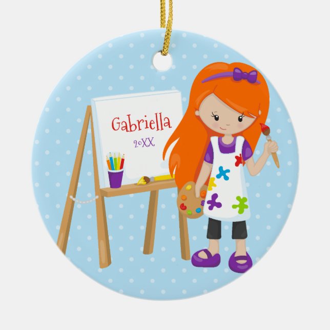 Personalized Little Artist Christmas Ornament (Front)