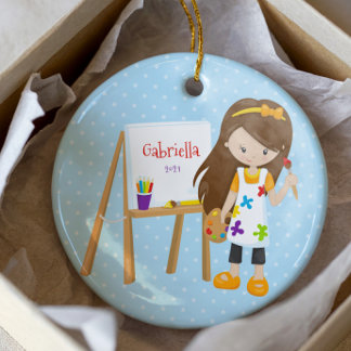 Personalized Little Artist Christmas Ornament