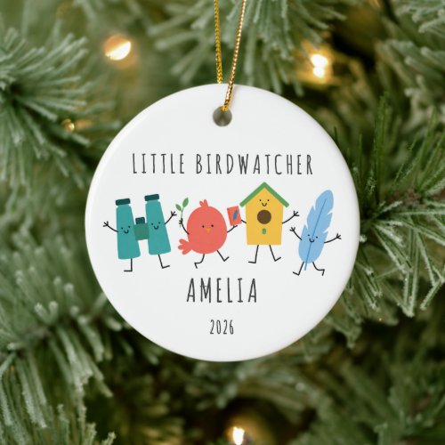 Personalized Little Birdwatcher Kids Ornament