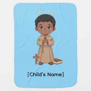 Personalized Little Black Boy Saint Baby Blanket