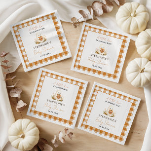 Personalized Little Boo Ghost Pumpkin Baby Shower Napkins