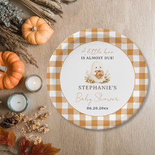Personalized Little Boo Ghost Pumpkin Fall Shower Paper Plates