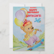Personalized Little Boys Birthday Greeting Card