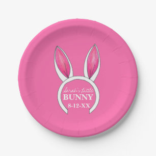 Personalized Little Bunny Baby Shower Easter Plate