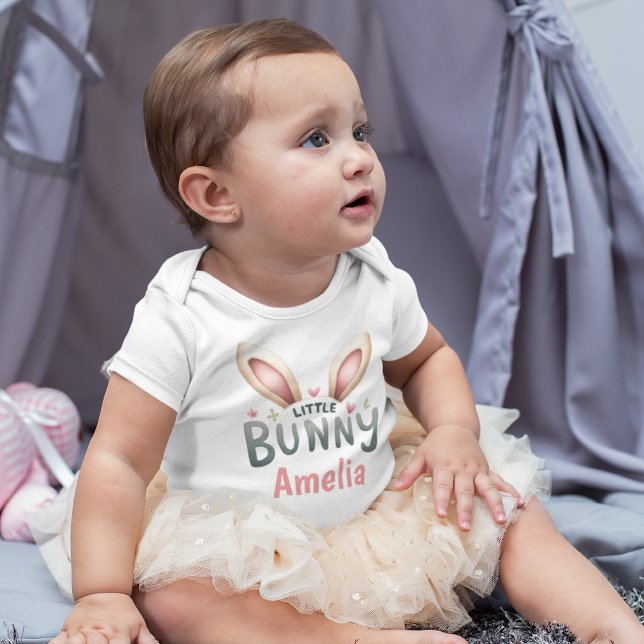 Personalized Little Bunny Custom Name Cute Baby Baby Bodysuit (Creator Uploaded)