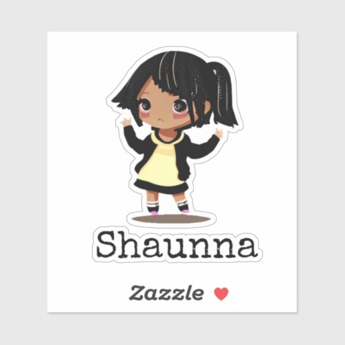 Personalized Little Cartoon Girl Sticker