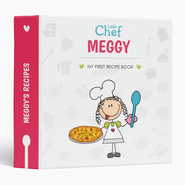 Personalized Little Chef Recipe Binder for Kids (Front/Spine)