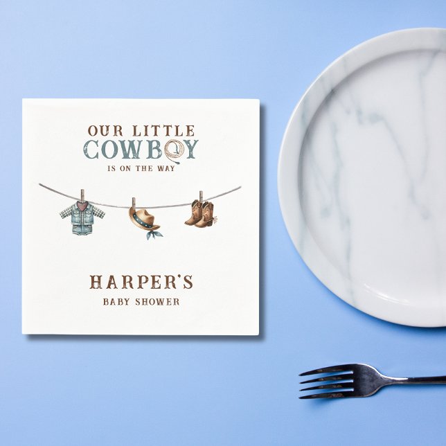Personalized Little Cowboy  Baby Shower Napkins (Creator Uploaded)
